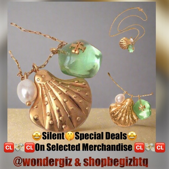 🆕 Tory Burch Sea Of Dreams Charm Pendant Necklace - Picture 2 of 15